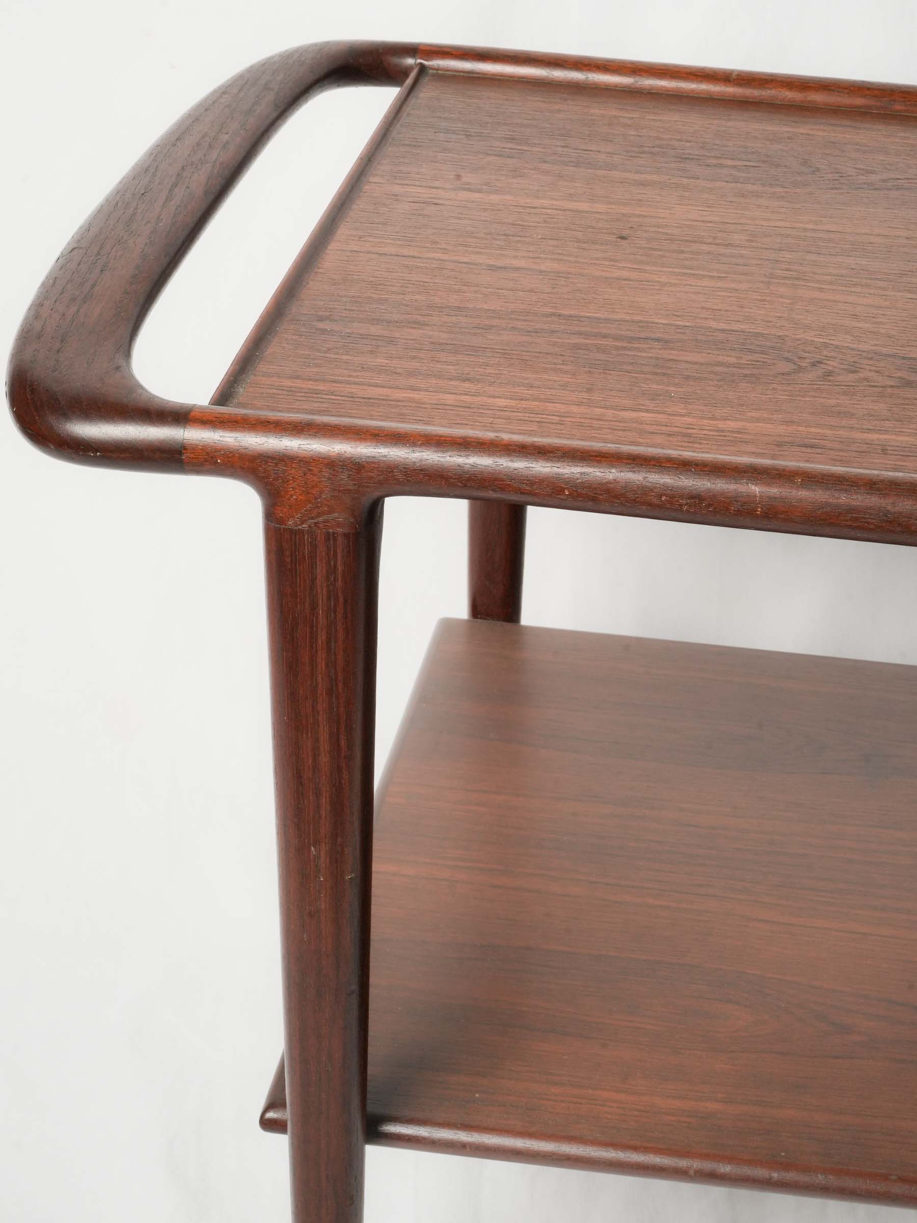 Richly toned rosewood bar cart  