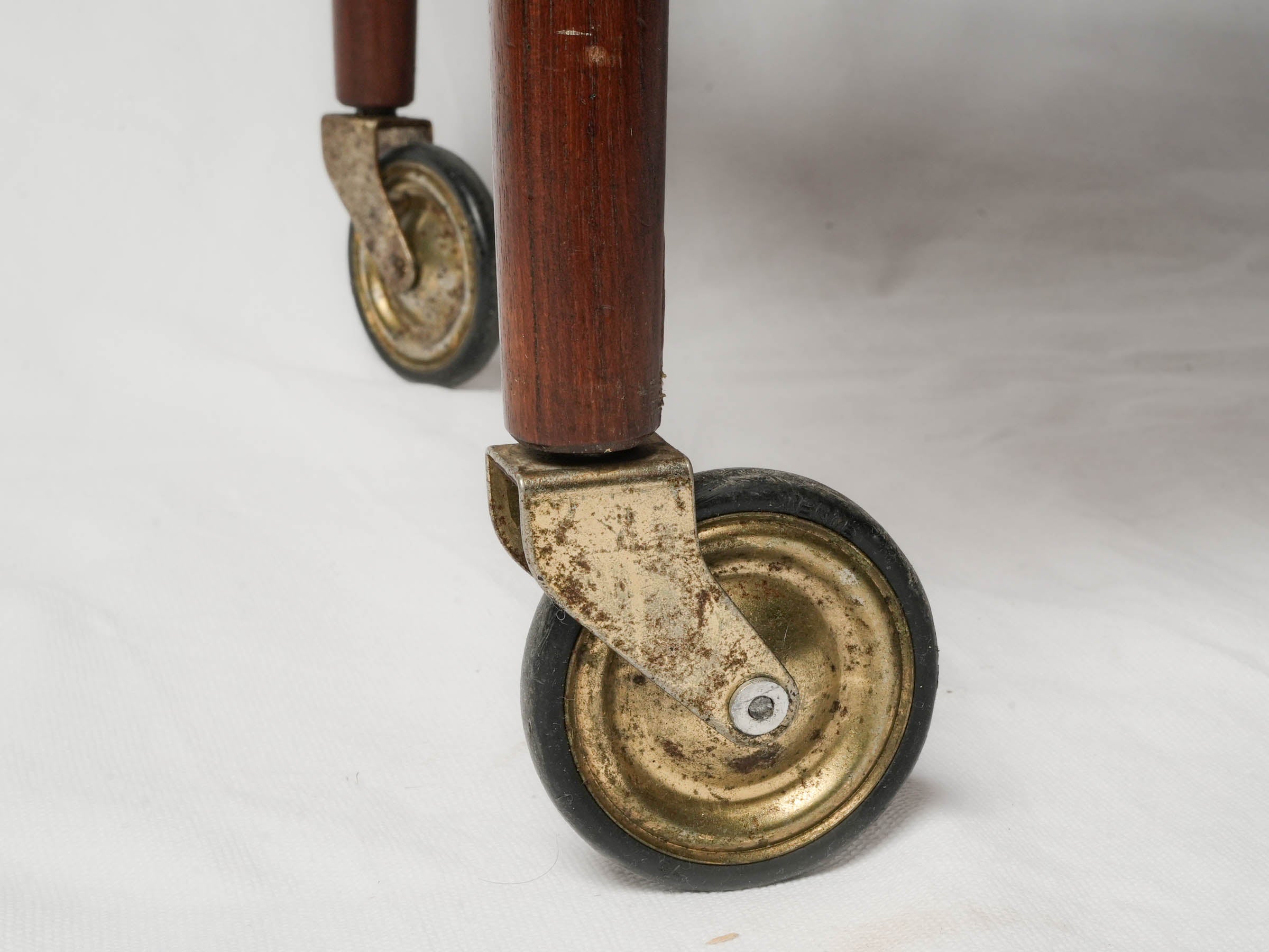 Vintage brass castors drinks trolley  