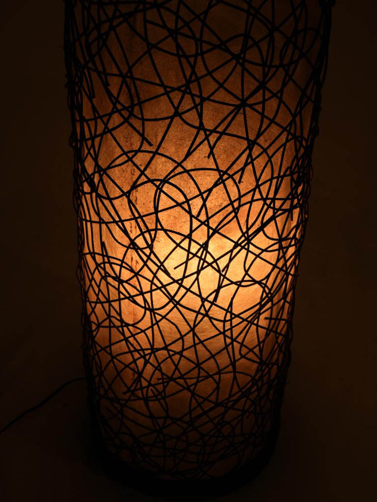 Retro resin and rattan lamp  