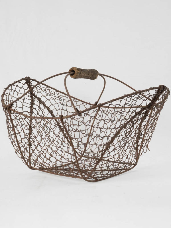 Large antique French wire harvest basket 21¼"