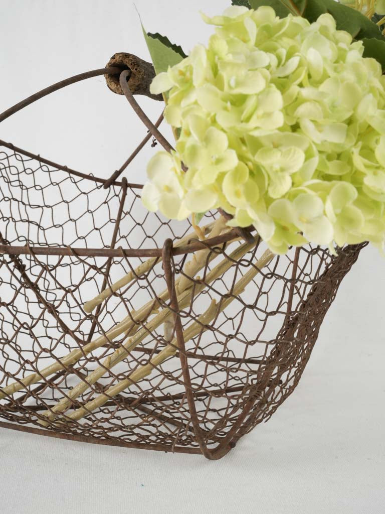 Vintage French wire fruit harvesting basket
