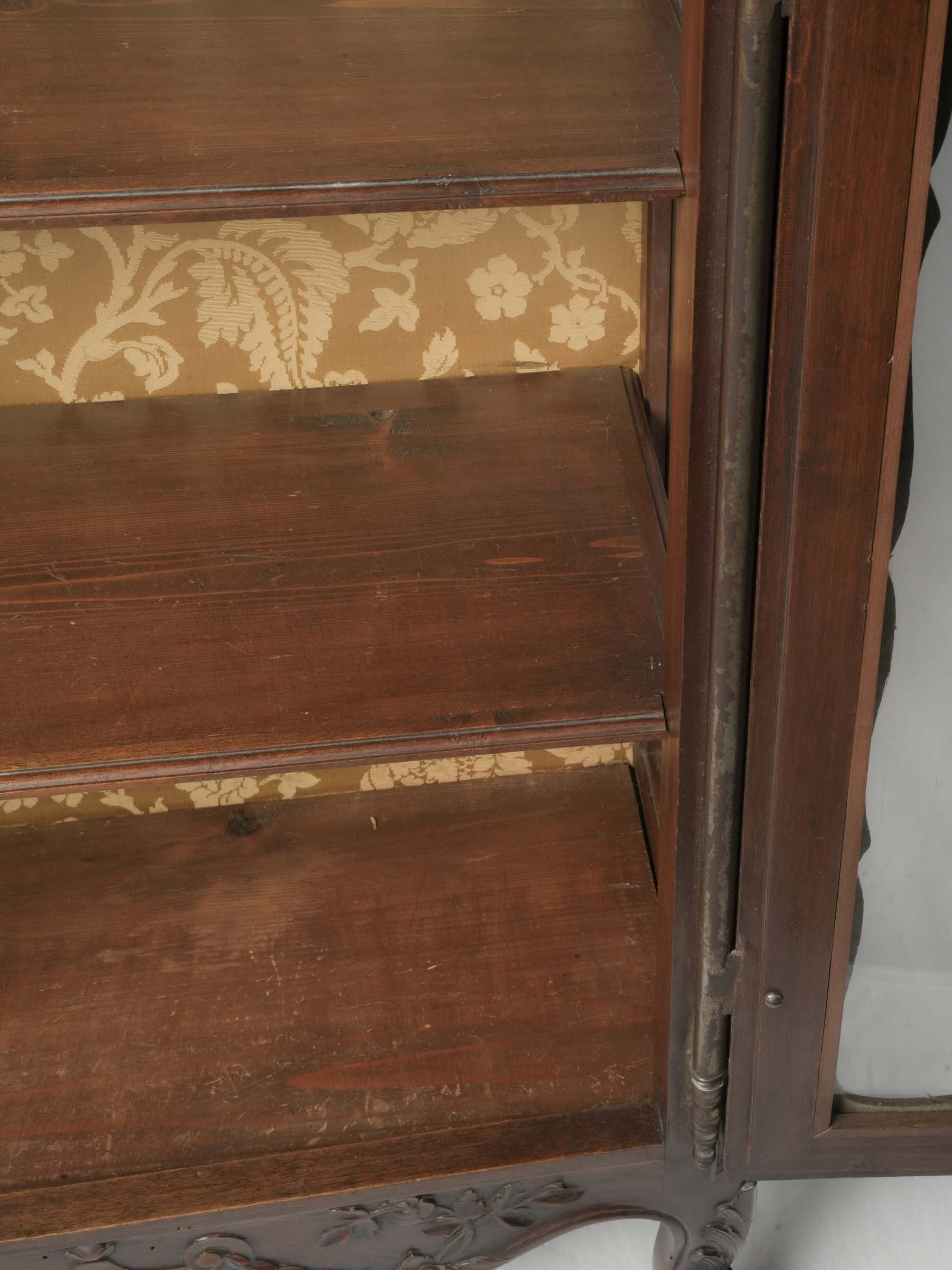 Narrow walnut antique cabinet  