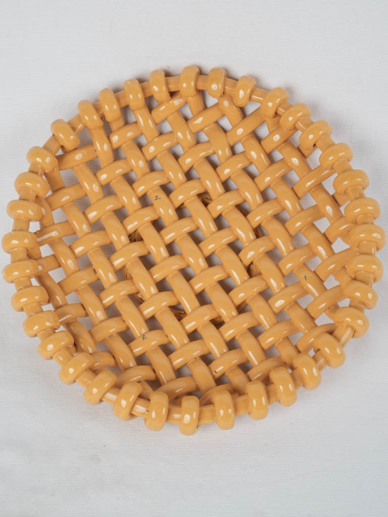 Vintage Orange Glazed Ceramic Bowl