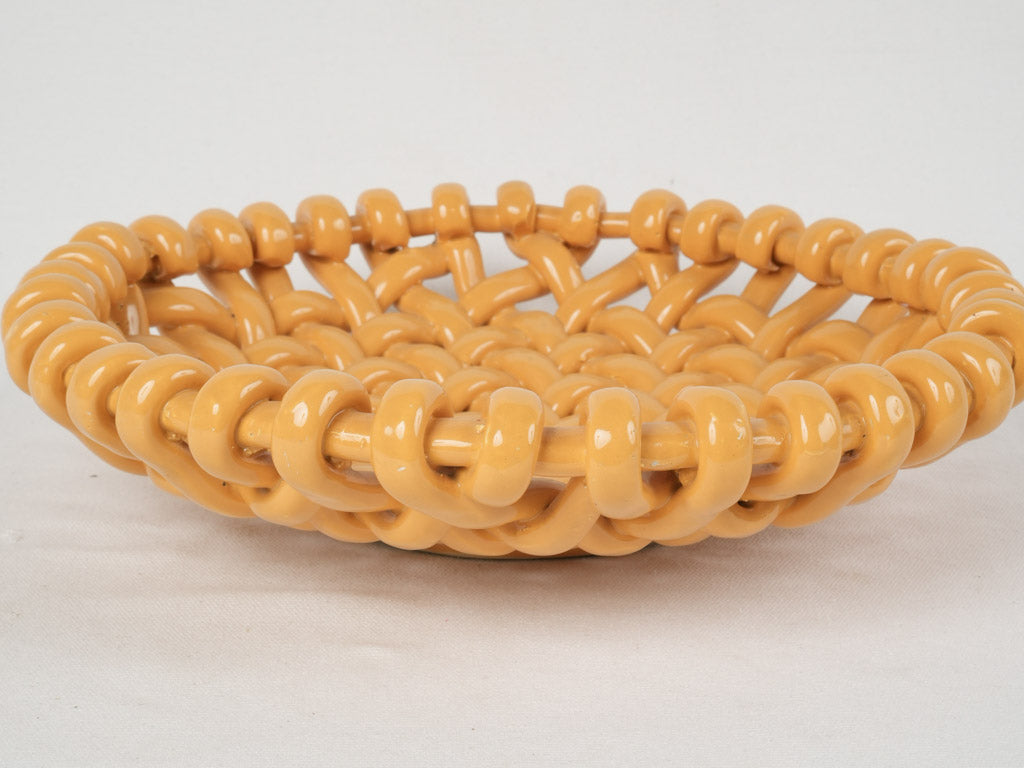 Elegant Vallauris Glazed Fruit Bowl
