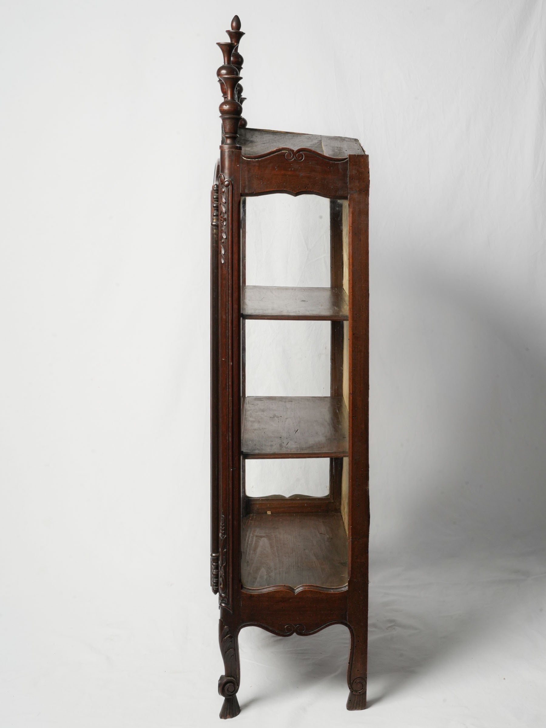 Delicately carved glass display  