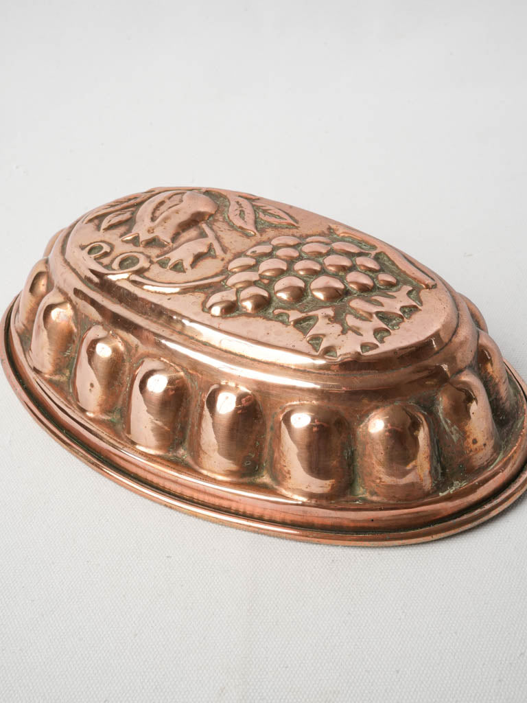 Antique ornate copper jelly mold