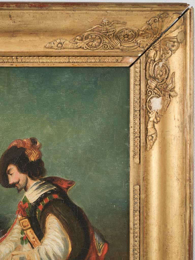 Gilded 19th-century romantic oil painting