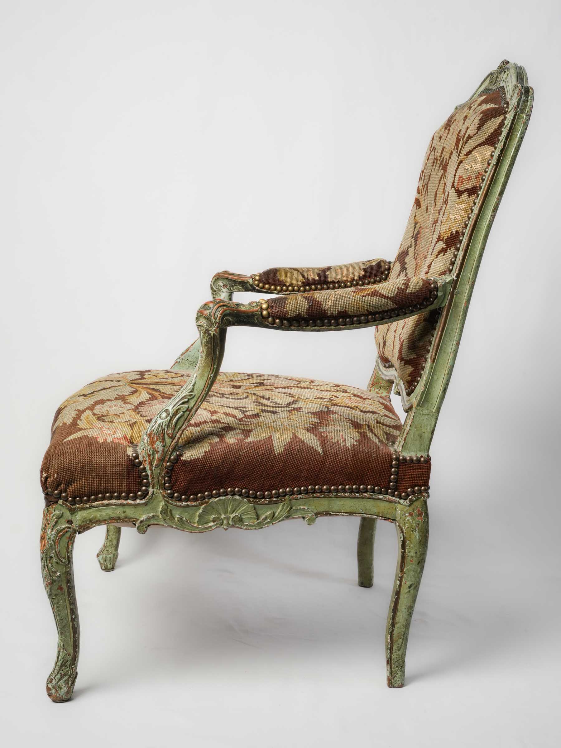 Floral tapestry armchair