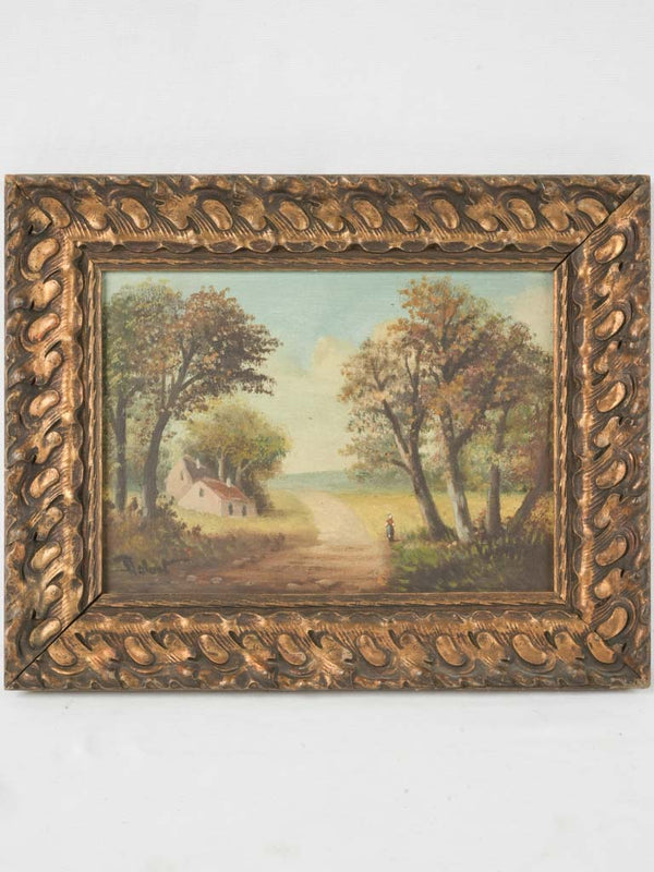 Rustic French countryside landscape painting