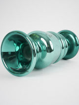 Antique viridian green mercury glass vase 10¾"