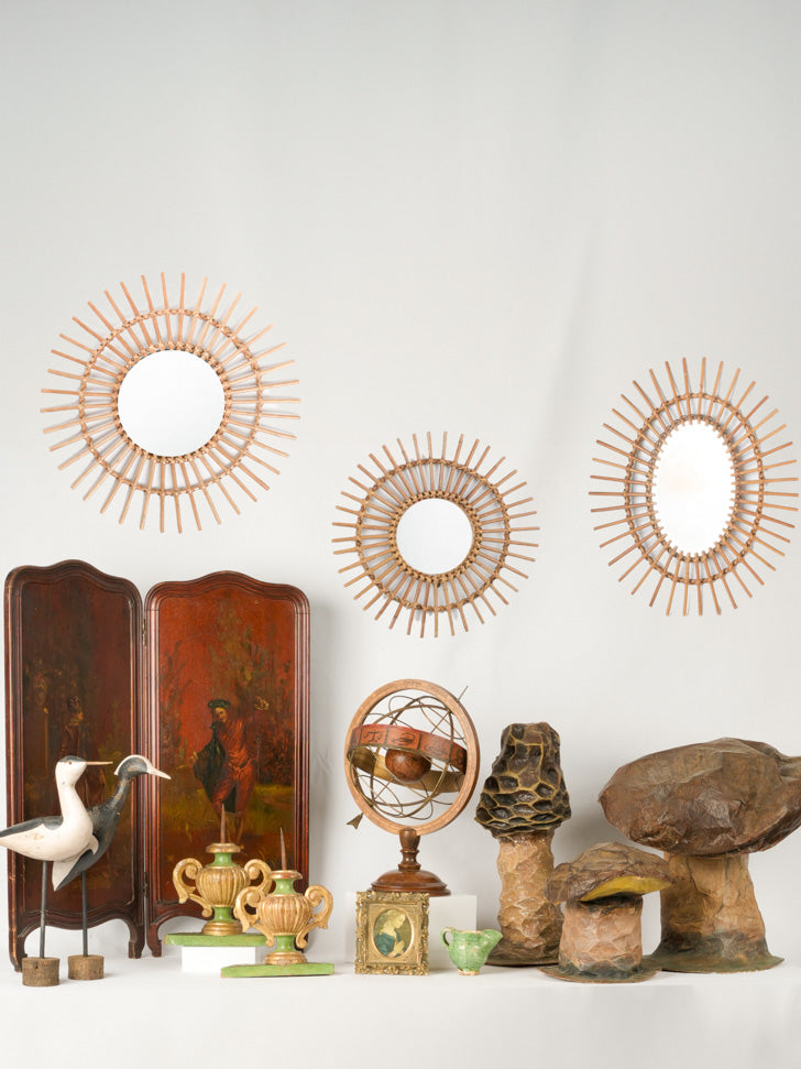 Characterful, rustic mushroom papier mâché art