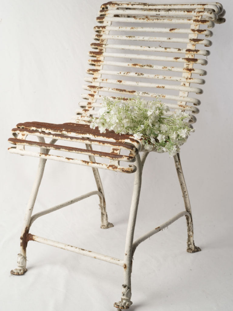 Late 19th century French Arras garden chair w/ claw feet