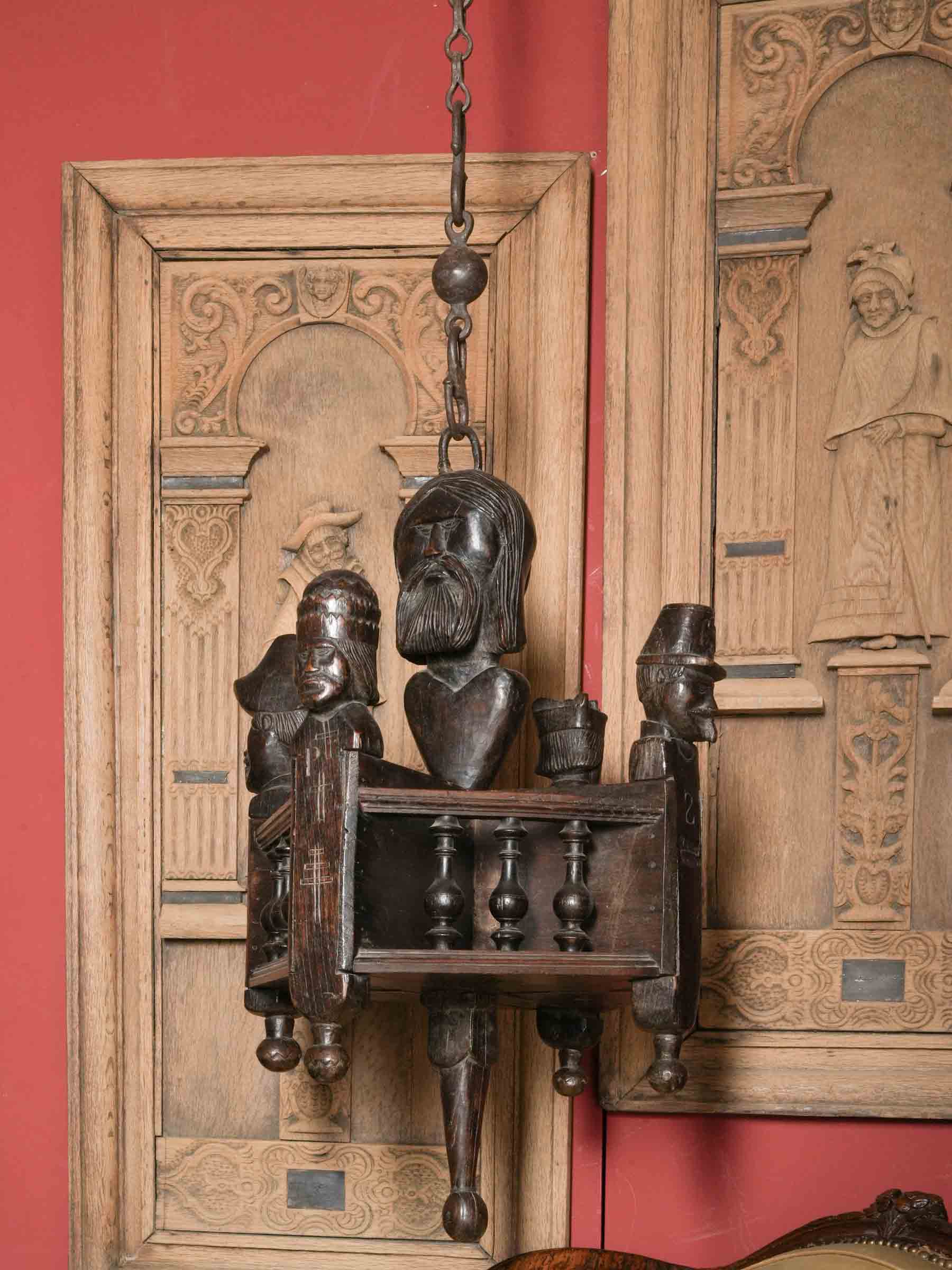 Remarkable Breton Folk Art Hanging Cutlery Holder, Late 19th Century - 28" x 13¾"