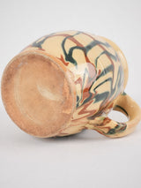 Colorful antique French Jaspee pitcher 6¼"