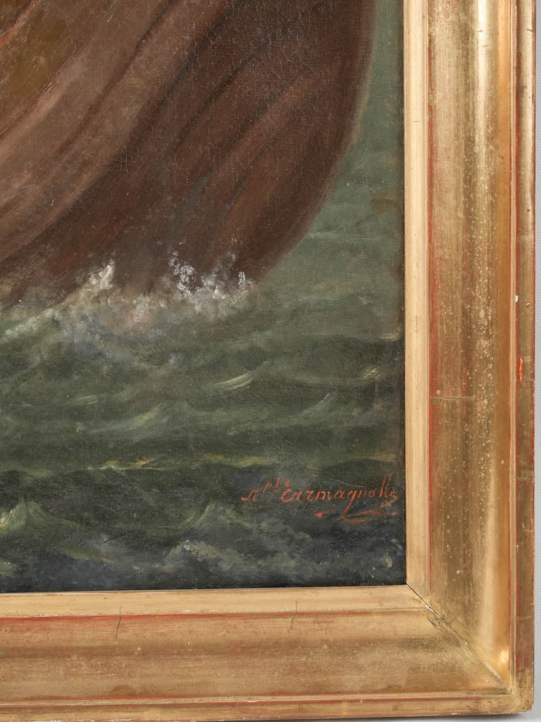 Gilded frame religious historical painting