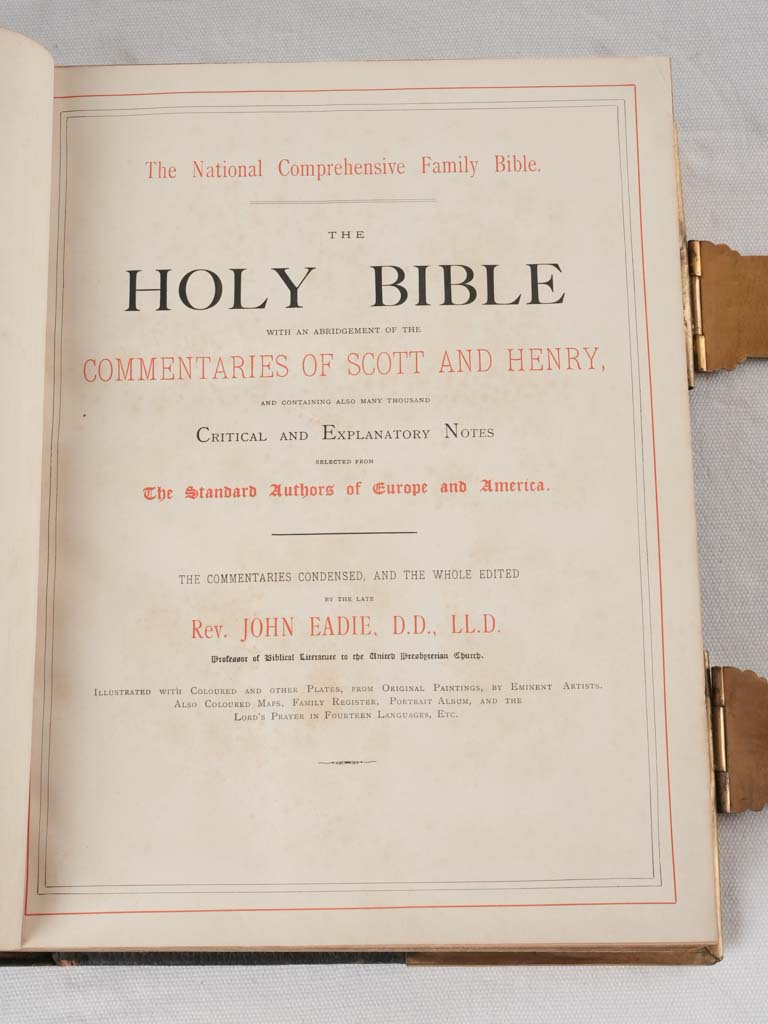 19th century English family bible 13"