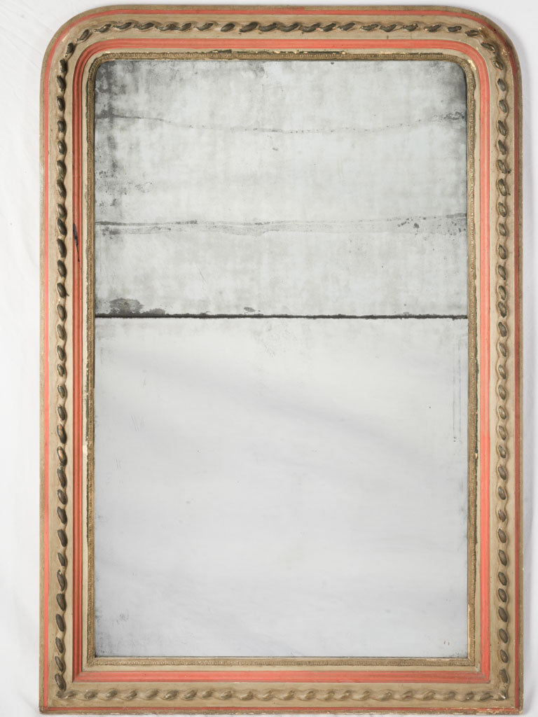 Antique red ocher mirror