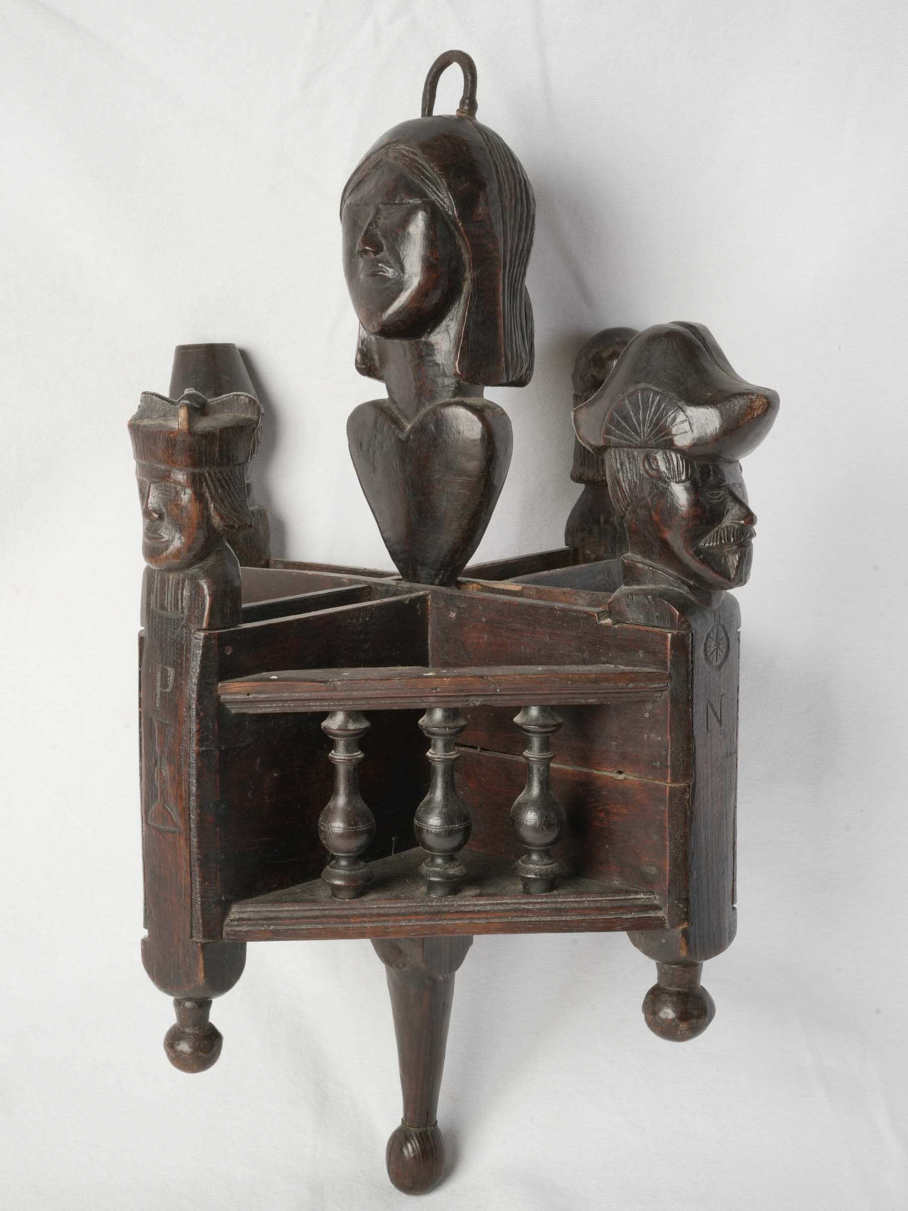 Remarkable Breton Folk Art Hanging Cutlery Holder, Late 19th Century - 28" x 13¾"