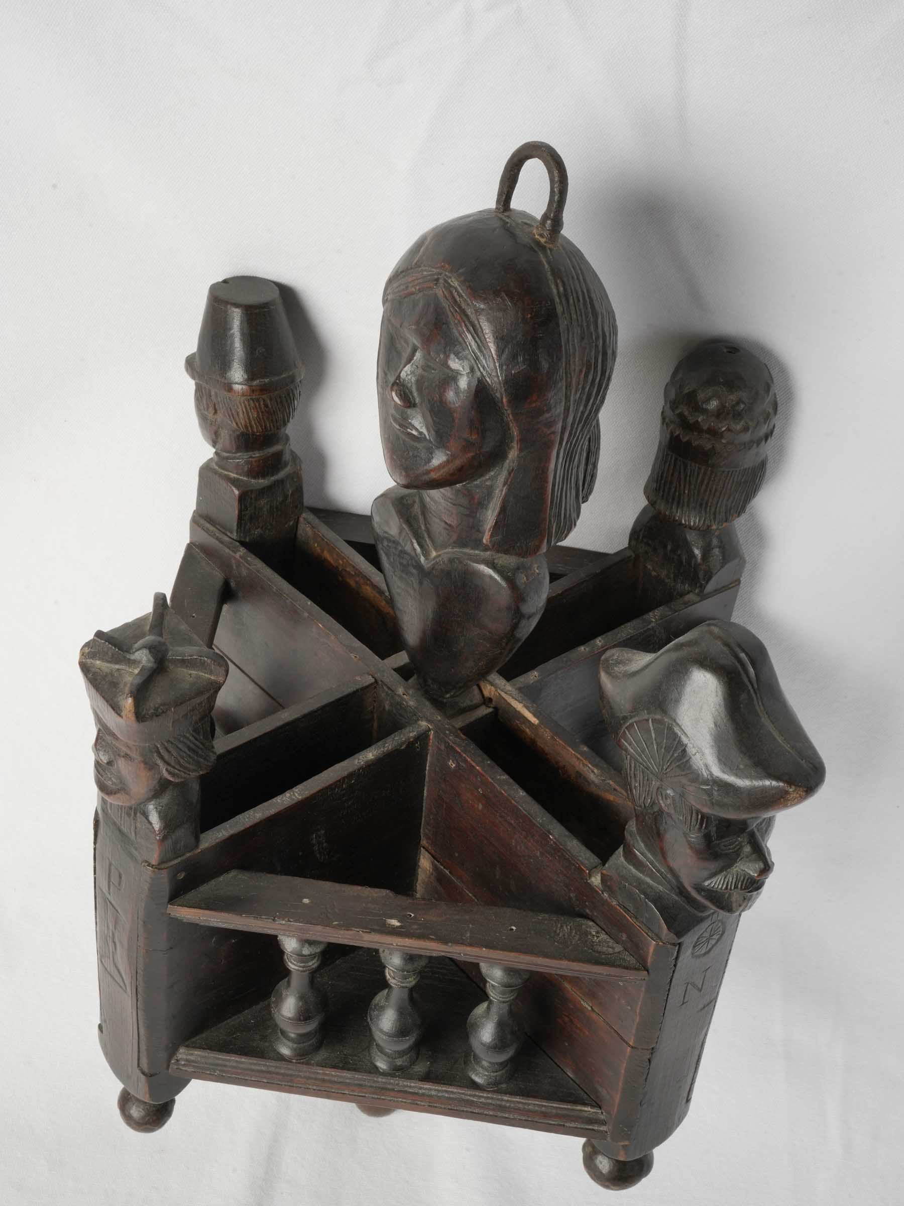 Remarkable Breton Folk Art Hanging Cutlery Holder, Late 19th Century - 28" x 13¾"