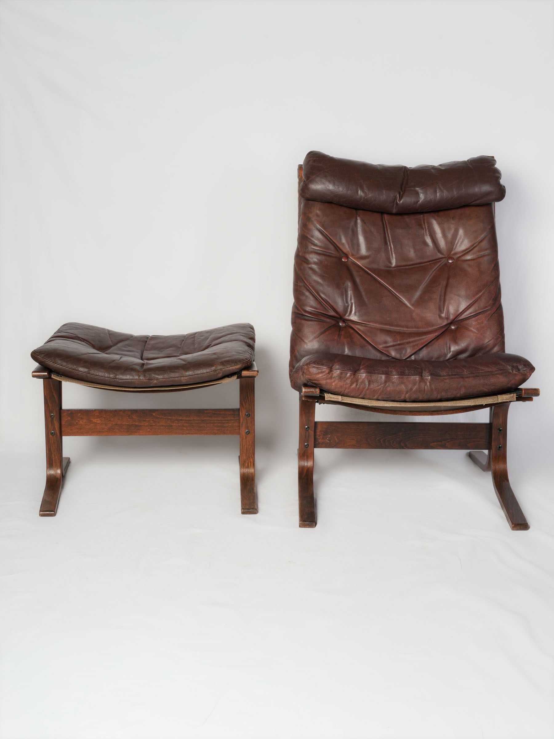 Cognac-brown leather lounge furniture  