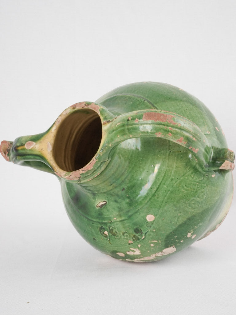 Green Antique French Orjol Cruche - medium 12¼"
