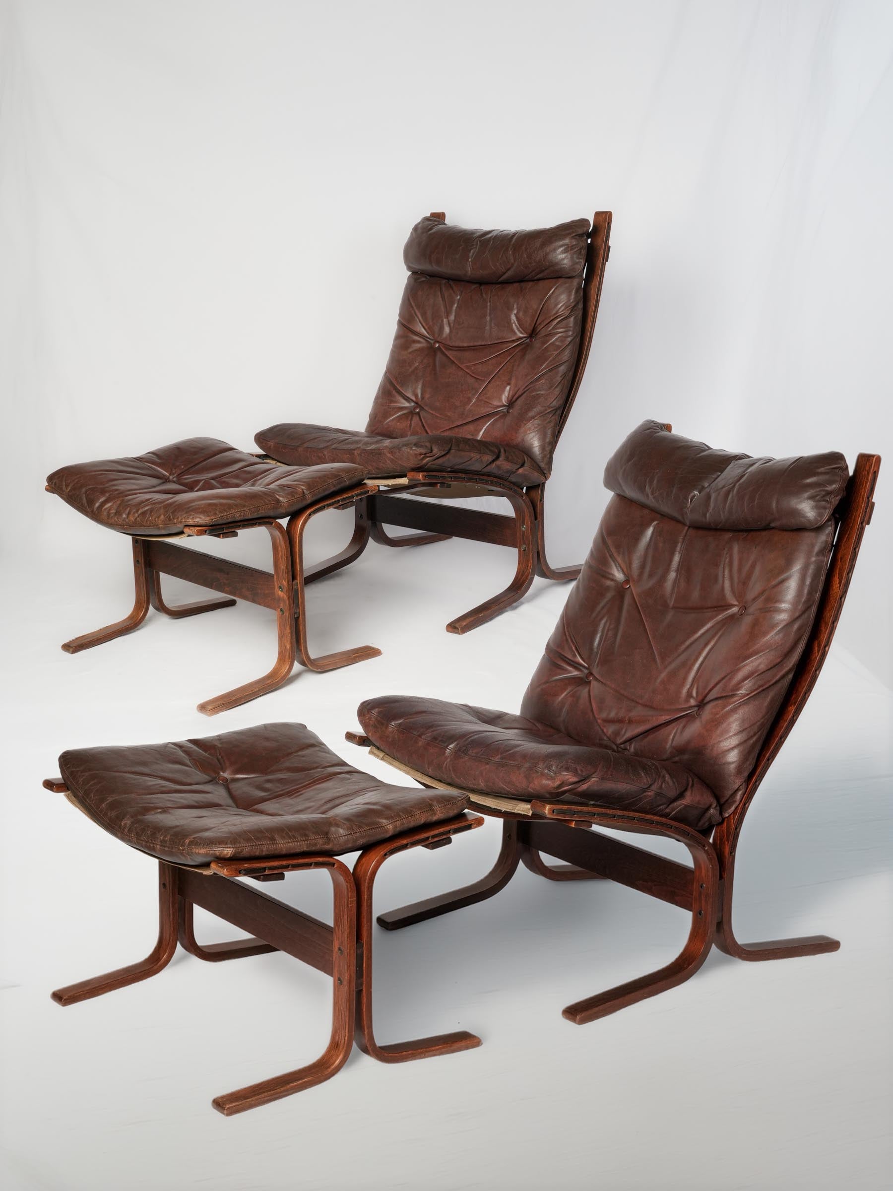 Vintage Scandinavian lounge chair set  