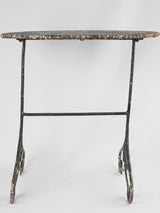 Antique French garden table with pierced clover-shaped design