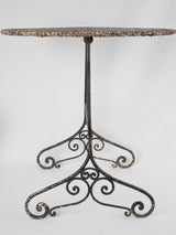 Antique French garden table with pierced clover-shaped design