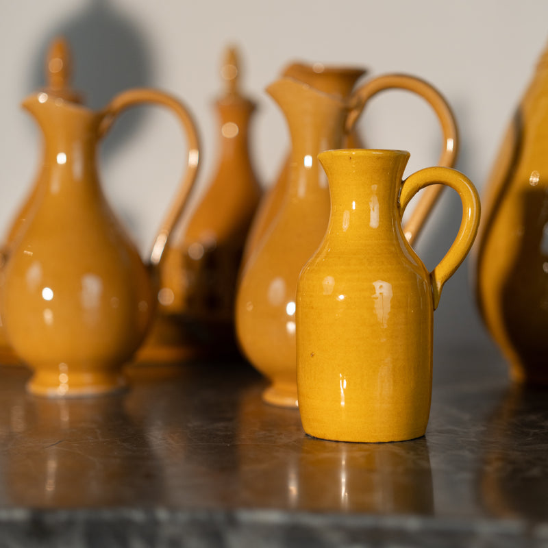Charming, French artisanal mustard-yellow pottery