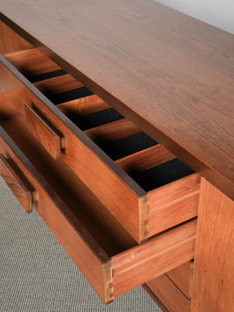 Warm honey-toned oak sideboard
