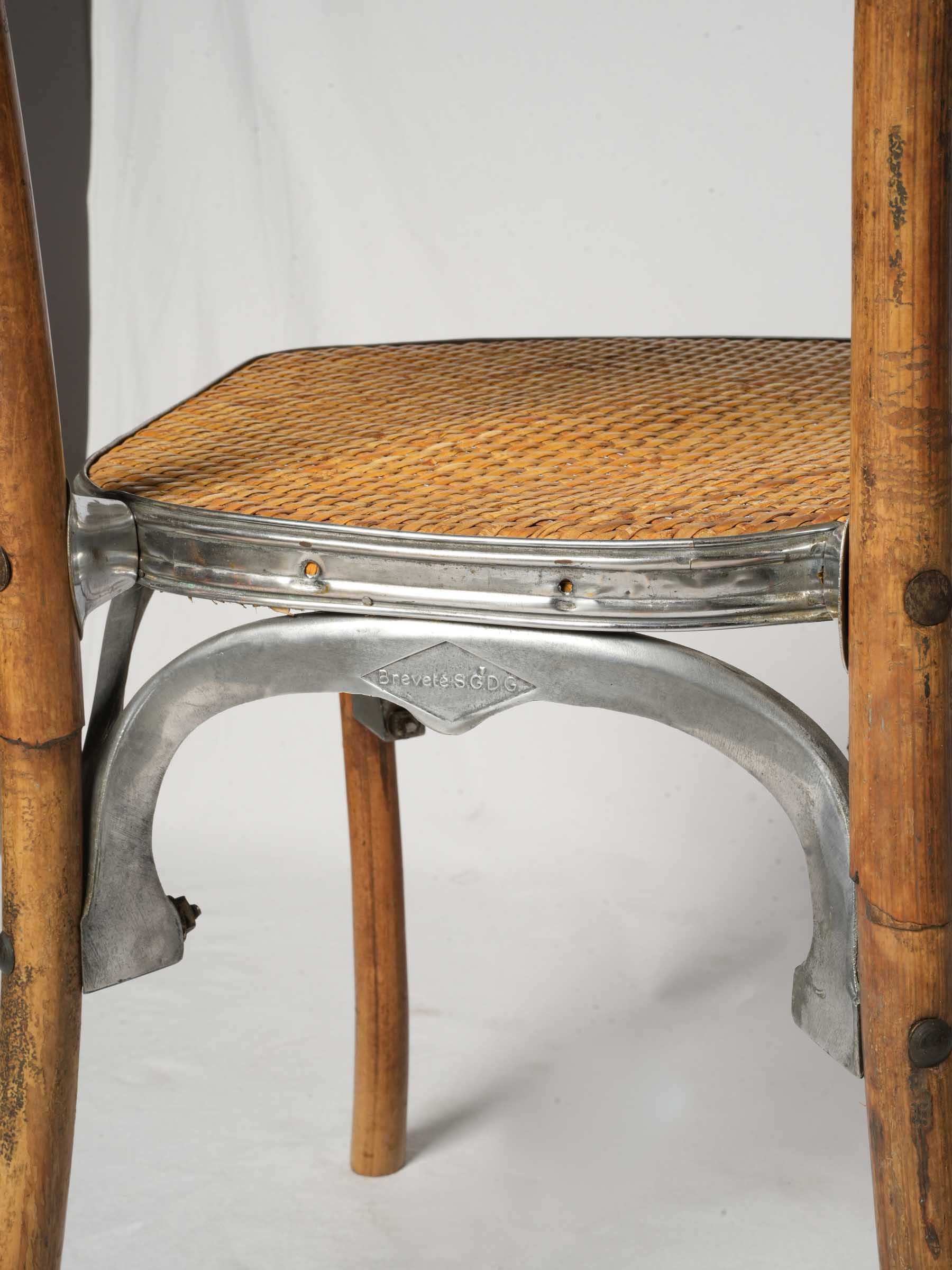 Stylishly worn French terrace chairs  