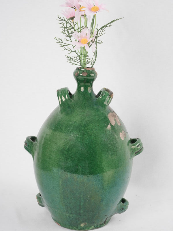 Antique French green Conscience jug