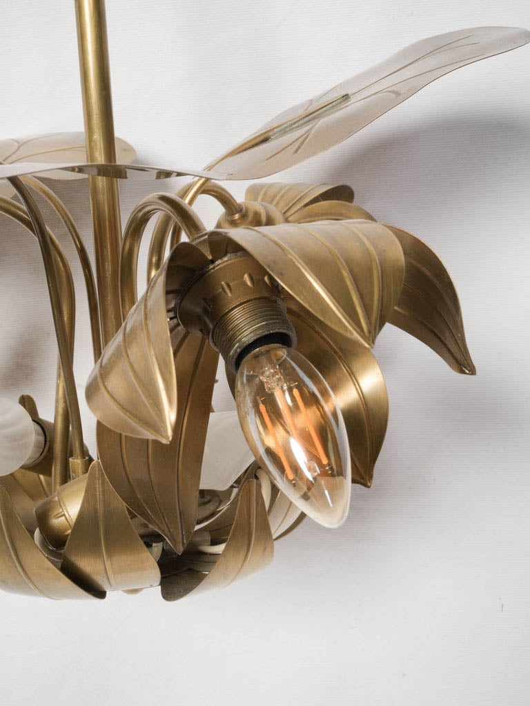 Sculpted brass decorative chandelier