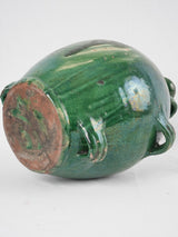 Antique French green Conscience pot - large 15"