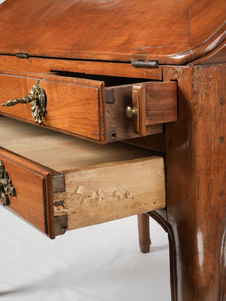Amber-colored vintage birch desk