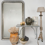 Stately aged silver dressing mirror