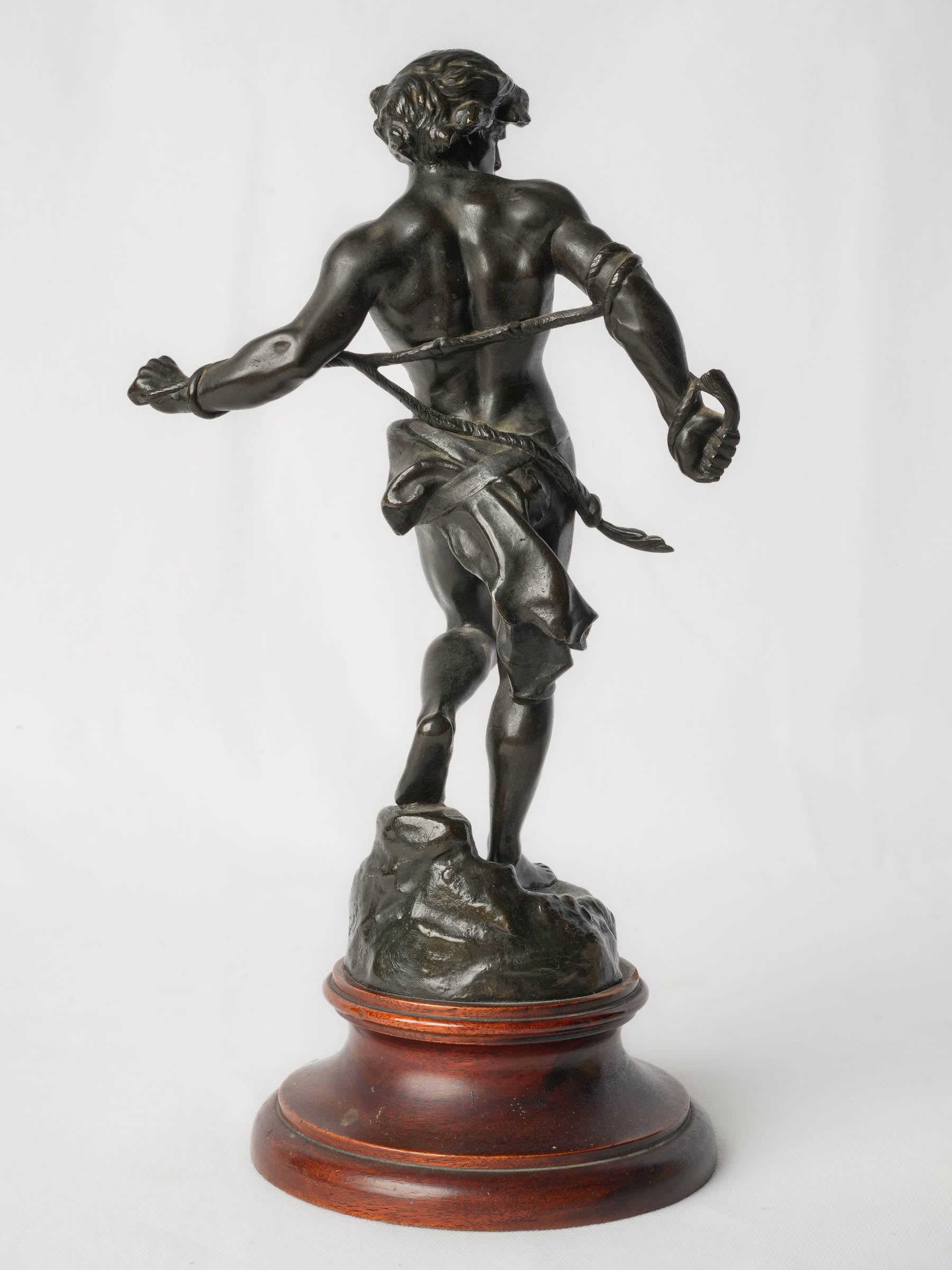 Black-Patinated Bronze Allegorical Figure Nil Virtuti Invium by Henri Gauquié dated 1929 - 15¼"