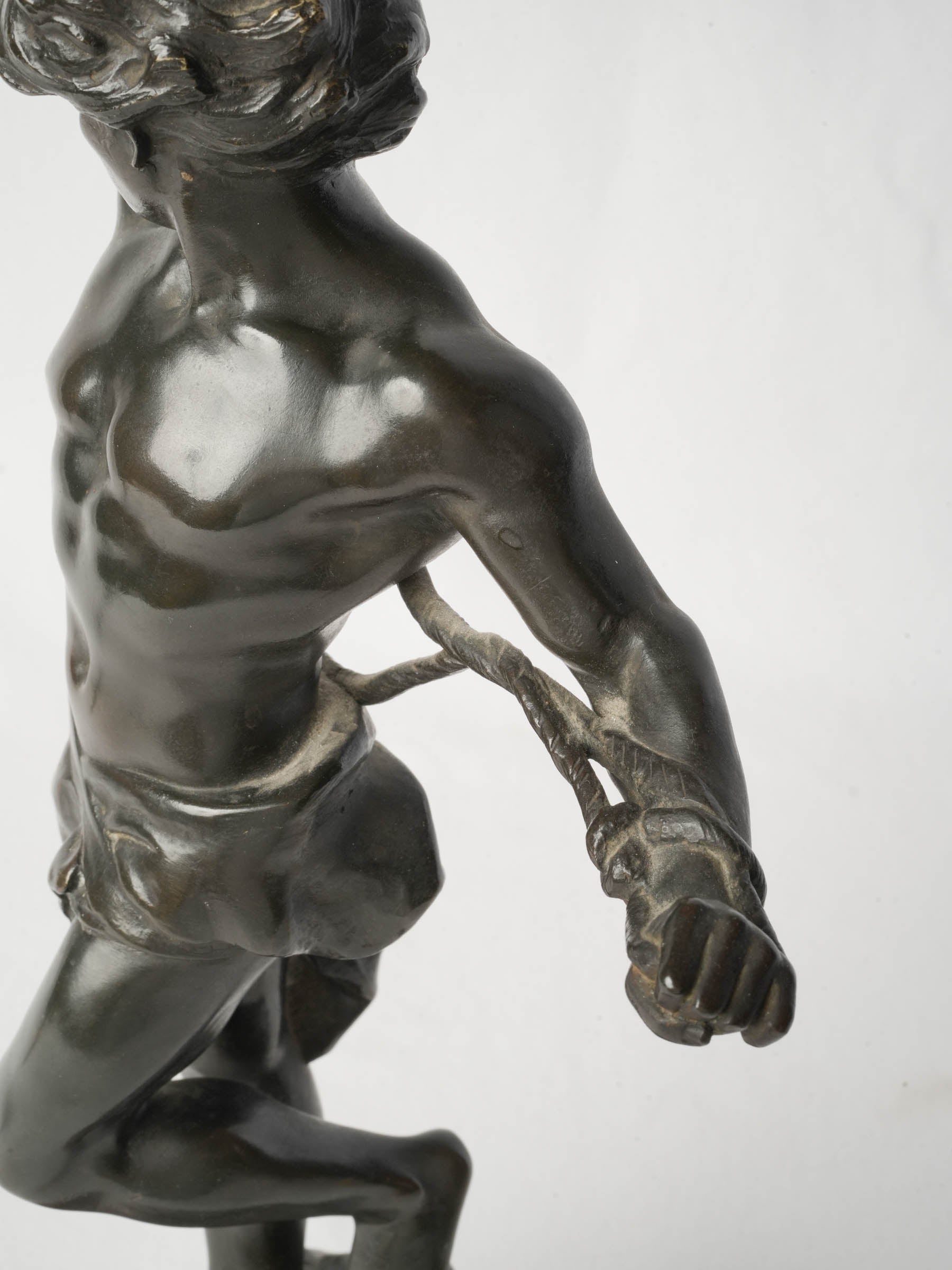 Black-Patinated Bronze Allegorical Figure Nil Virtuti Invium by Henri Gauquié dated 1929 - 15¼"