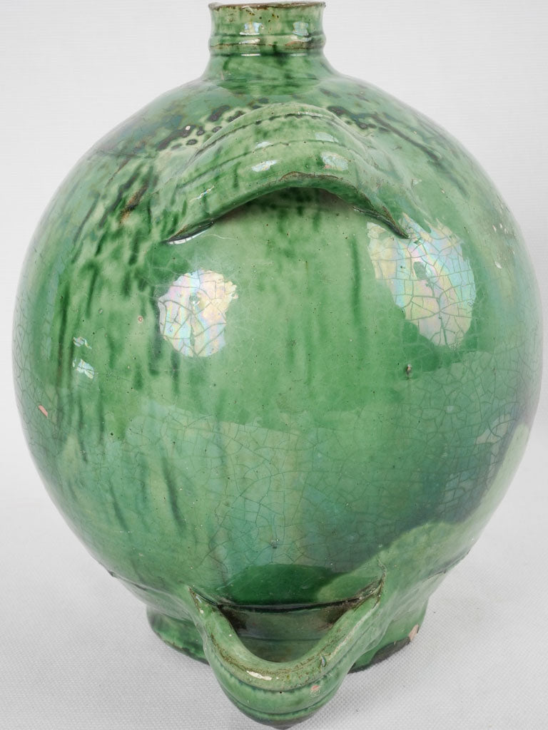 Antique French conscience jug - green 9¾"