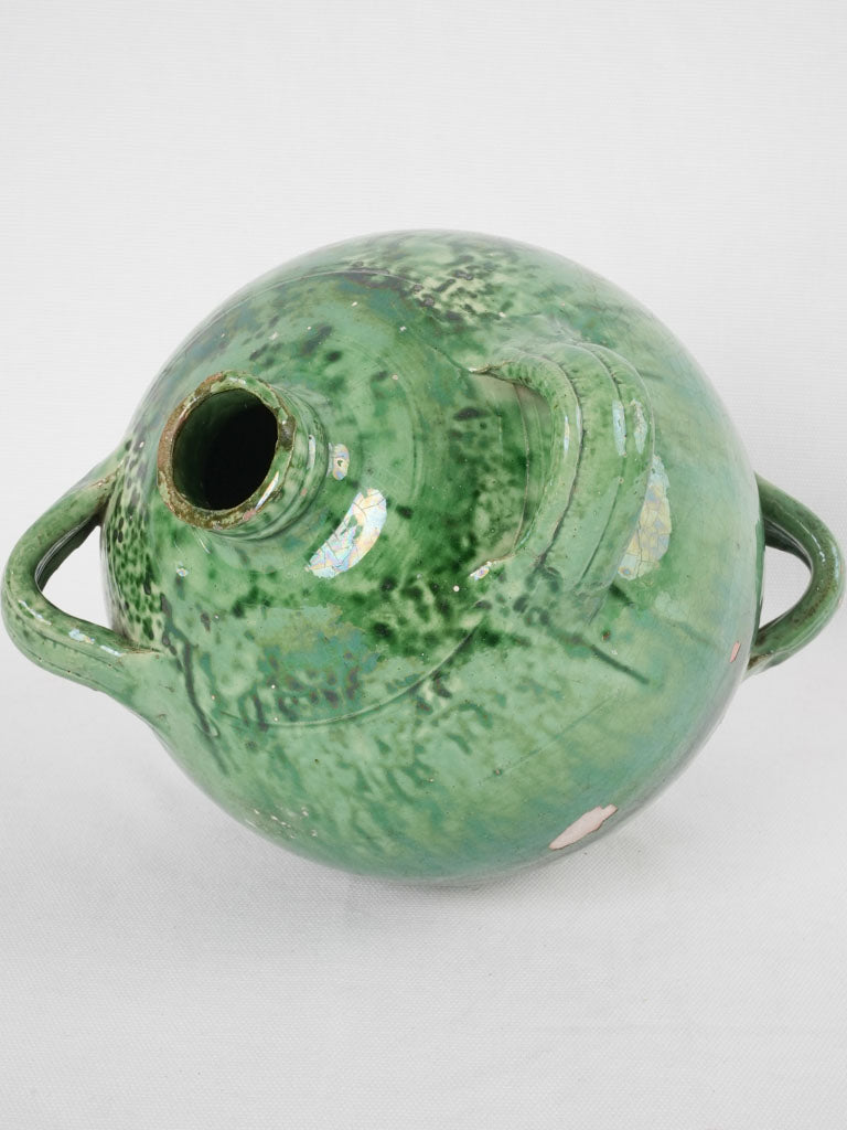 Antique French conscience jug - green 9¾"