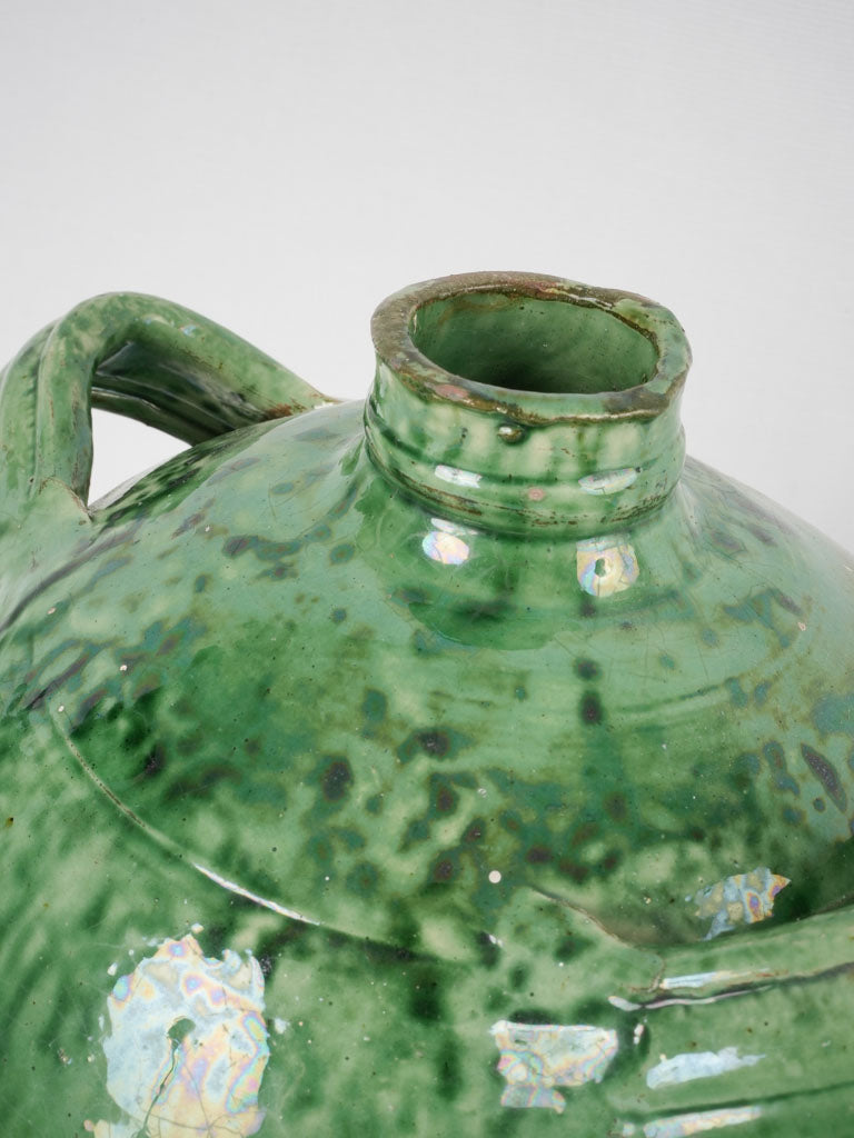 Antique French conscience jug - green 9¾"