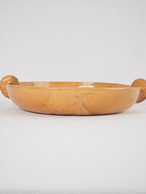Art Deco fruit bowl w/ ocher glaze 15"