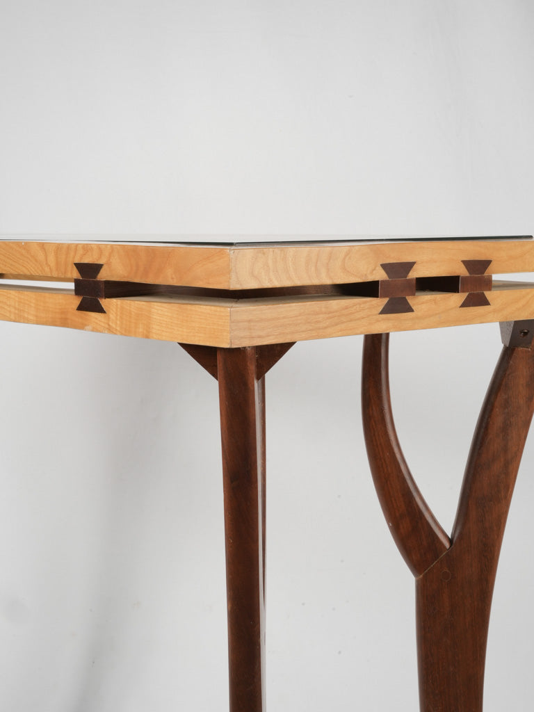 Stylish mahogany and ashwood table