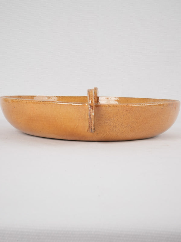 Art Deco fruit bowl w/ ocher glaze 15"