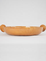 Art Deco fruit bowl w/ ocher glaze 15"