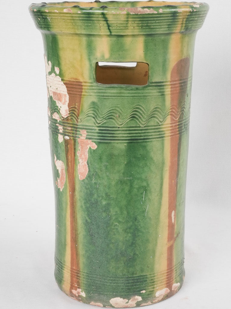 Early-20th-century squiggle-patterned French vase