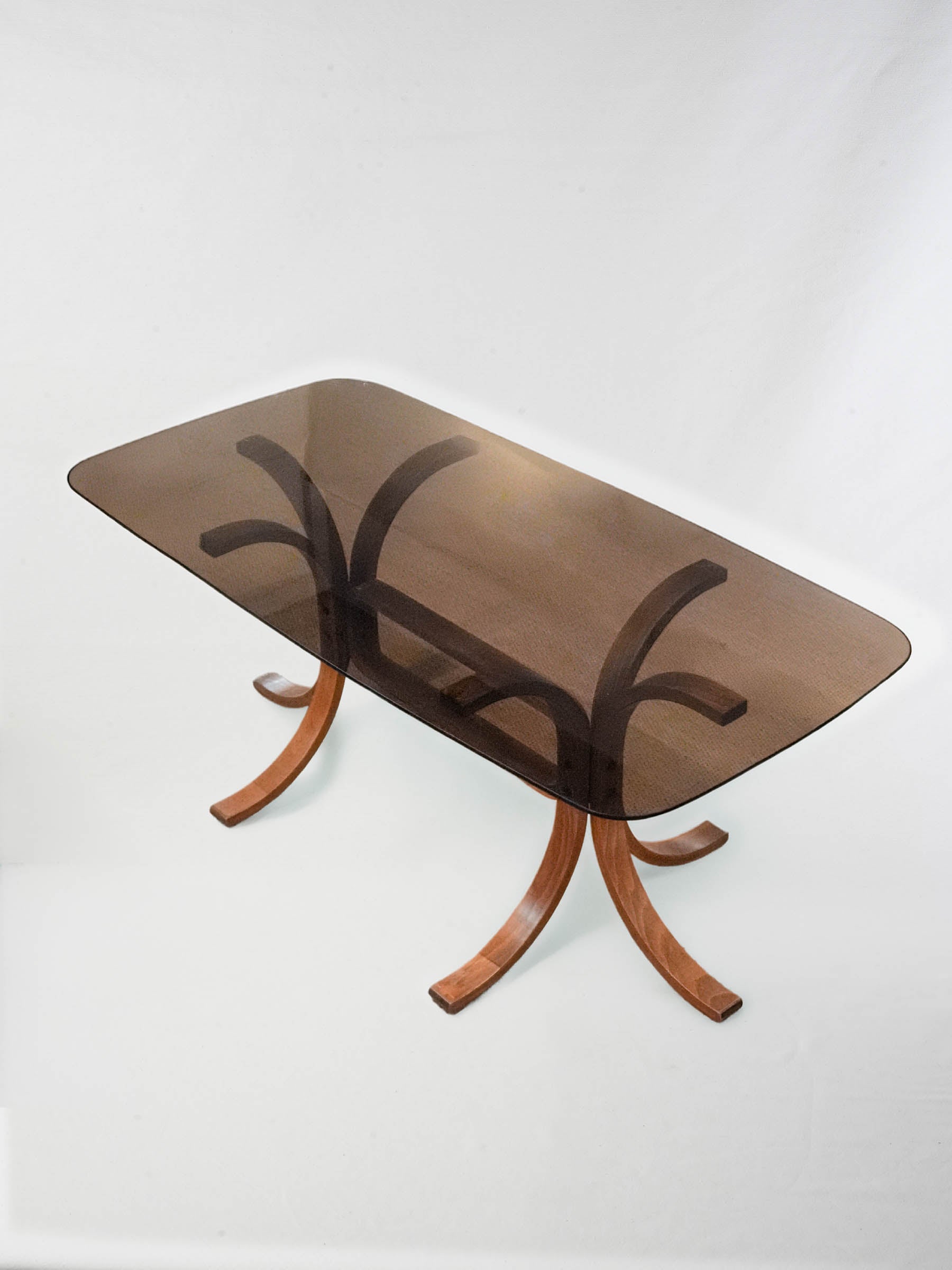 Vintage elegant smoked glass table  