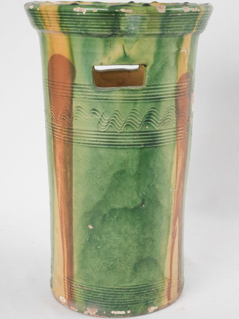 Large French vase with yellow accents
