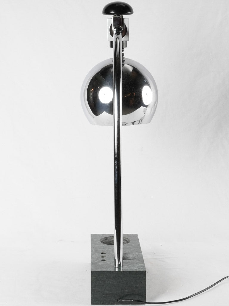 Modern chrome & marble table lamp - owned by Vasco Gasquet (1931-2009) 30¼"