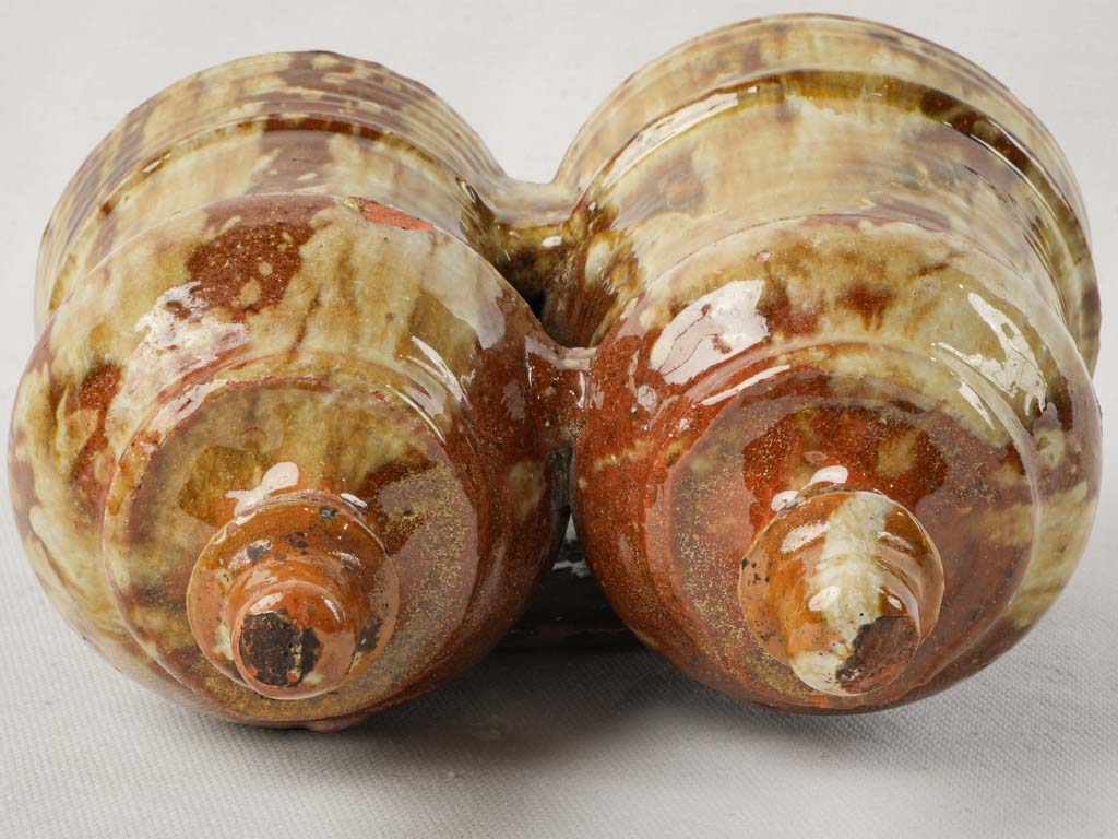 Dual-compartment glazed holder  
